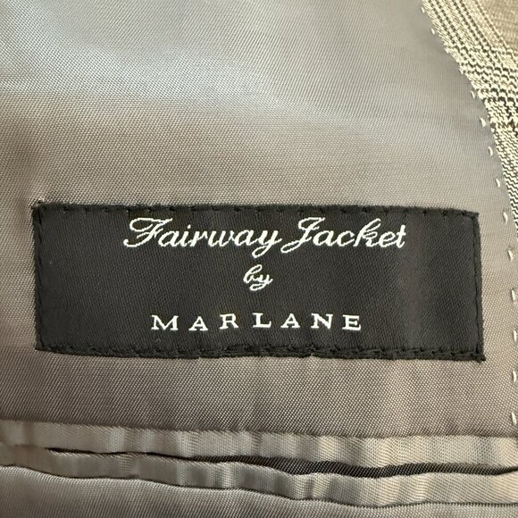 Joseph Abboud Fairway Plaid Wool Sport Coat Dinner Jacket Blazer Men's 46R Gray - Picture 14 of 14